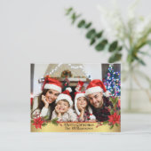 Aquarellfarben-Mistletoe-Foto Feiertagspostkarte (Stehend Vorderseite)