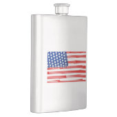 Aquarellfarben mit amerikanischer Flagge Flachmann (Rechts)