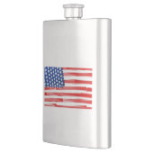 Aquarellfarben mit amerikanischer Flagge Flachmann (Links)