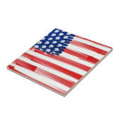 Aquarellfarben mit amerikanischer Flagge Fliese (Seite)