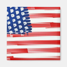 Aquarellfarben mit amerikanischer Flagge Magnet
