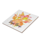 Aquarellfarben mit Individuelle Name-Keramik Fliese (Seite)