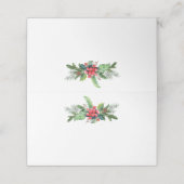 Aquarellfarben mit Kiefer und Berry | Urlaub Platzkarte (Außenseite Aufgefaltet)