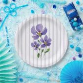 Aquarellfarben mit Streifen Pappteller (Party)