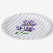 Aquarellfarben mit Streifen Pappteller (Schrägansicht)