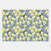 Aquarellfarben Mittelmeer Zitronenleuchte Zitrusfr Geschenkpapier Set (Vorderseite 3)