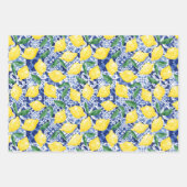 Aquarellfarben Mittelmeer Zitronenleuchte Zitrusfr Geschenkpapier Set (Vorderseite 2)