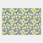 Aquarellfarben Mittelmeer Zitronenleuchte Zitrusfr Geschenkpapier Set (Vorderseite 3)