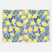 Aquarellfarben Mittelmeer Zitronenleuchte Zitrusfr Geschenkpapier Set (Vorderseite)