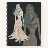 Aquarellfarben-Mode-Modell Notizblock (Vorderseite)