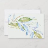 Aquarellfarben Moderne Boho Leafy Branchen Empfang Einladung (Rückseite)