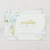 Aquarellfarben Moderne Boho Leafy Branchen Empfang Einladung (Vorne/Hinten)