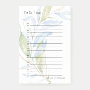 Aquarellfarben Moderne Boho Leafy Branchen Post-it Klebezettel