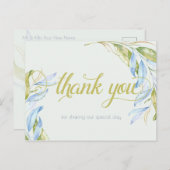 Aquarellfarben Moderne Boho Leafy Branchen Postkarte (Vorne/Hinten)