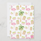 Aquarellfarben Monogram Pink Flamingo Wappen Weihn Einladung (Rückseite)