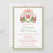 Aquarellfarben Monogram Ursprüngliche Weihnachtsfe Einladung (Vorderseite)