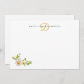 Aquarellfarben-Monogramm Mitteilungskarte (Vorne/Hinten)