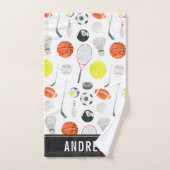 Aquarellfarben Multi Sport Muster Balls Kid Boy Na Badhandtuch Set (Handtuch)