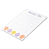 Aquarellfarben-Muscheln mit Namensbuchstabengröße Notizblock (angewinkelt)