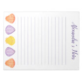 Aquarellfarben-Muscheln mit Namensbuchstabengröße Notizblock (Vorderseite)