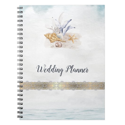 Aquarellfarben-Muscheln, SeenNotebook Notizblock (Vorderseite)