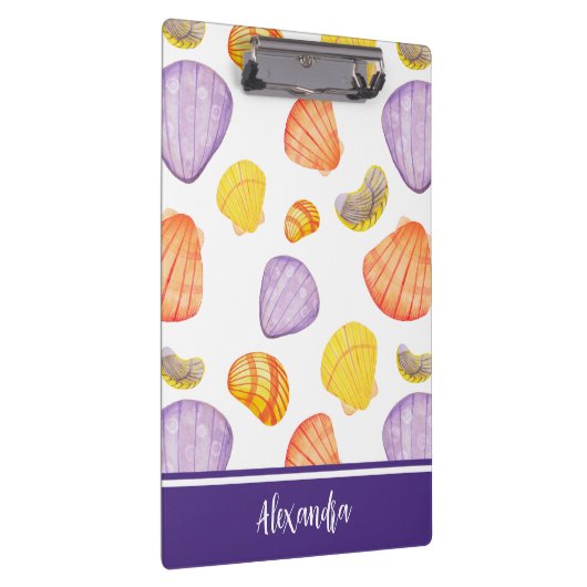 Aquarellfarben-Muscheln-Zwischenablage mit Namen Klemmbrett (Rechts)