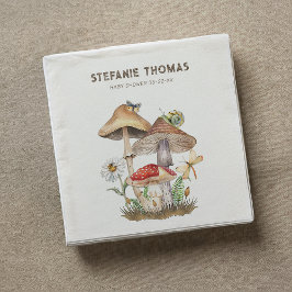 Aquarellfarben Mushroom Kinderdusche Napkins | Wal Serviette