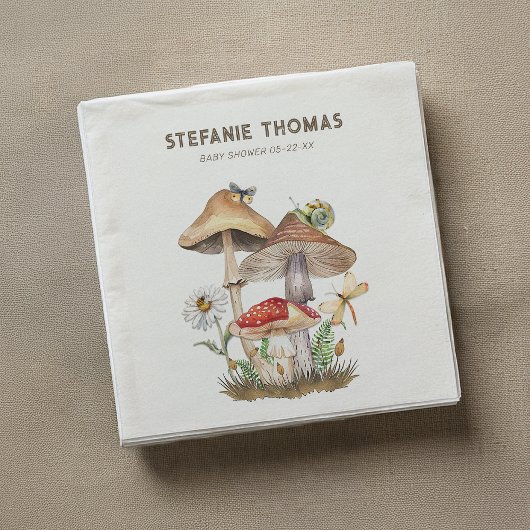 Aquarellfarben Mushroom Kinderdusche Napkins | Wal Serviette