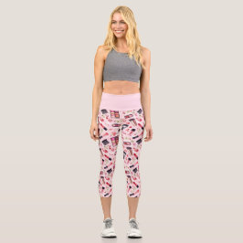 Aquarellfarben Muster akustischer Stil Capri Leggings
