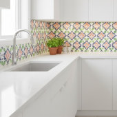 Aquarellfarben Muster Navy Korallengrün Fliese