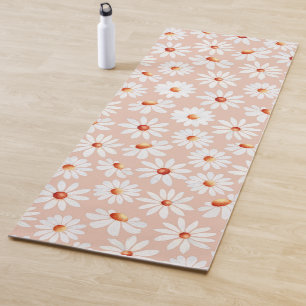Aquarellfarben Muster Rosa Schwarzer Hintergrund Yogamatte