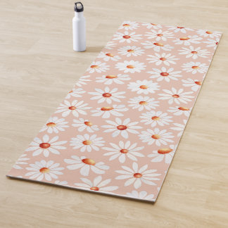 Aquarellfarben Muster Rosa Schwarzer Hintergrund Yogamatte