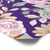 Aquarellfarben Nahtlose Blume Poster (Ecke)