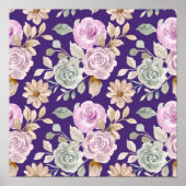 Aquarellfarben Nahtlose Blume Poster (Vorne)