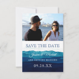 Aquarellfarben-Navy-Deep-Blue-Foto Save The Date