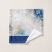 Aquarellfarben Navy White Nautical Seashell Badezi Badhandtuch Set (Waschlappen)