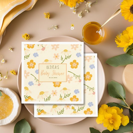 Aquarellfarben-neutrale Mommy to Bee Baby Dusche Serviette