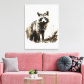 Aquarellfarben Neutrale Sepia-Farben Wildtierfuchs Leinwanddruck (Insitu (Wohnzimmer))