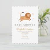 Aquarellfarben Niedliche Löwe King Kinderdusche Ei Einladung (Stehend Vorderseite)