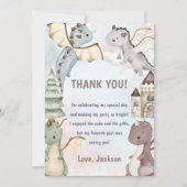 Aquarellfarben Niedlicher Drache Geburtstag Danke  Einladung (Vorderseite)