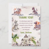 Aquarellfarben Niedlicher Drache Geburtstag Danke  Einladung (Vorderseite)