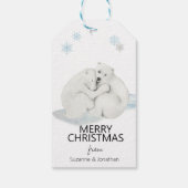 Aquarellfarben Niedlicher Eisbär Weihnachten Geschenkanhänger (Rückseite)