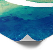 Aquarellfarben Ocean Hues Meerjungfrau Silhouette Poster (Ecke)