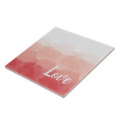 Aquarellfarben Ombre Rot und Rosa Gradient Liebe Fliese (Seite)