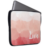 Aquarellfarben Ombre Rot und Rosa Gradient Liebe Laptopschutzhülle (Vorne Rechts)
