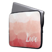 Aquarellfarben Ombre Rot und Rosa Gradient Liebe Laptopschutzhülle (Vorderseite Links)