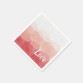 Aquarellfarben Ombre Rot und Rosa Gradient Liebe Serviette (Ecke)