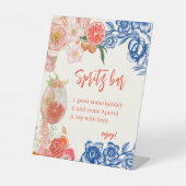 Aquarellfarben Orange Aperol Spritz Bar Brautparty Sockelschild (Vorderseite)