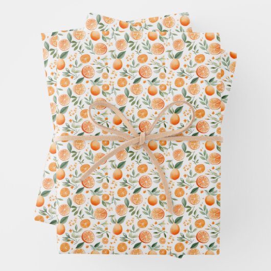 Aquarellfarben Orange & Blätter auf Weiß (Beispiel)