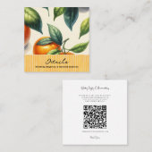 Aquarellfarben Orange-Blätter Hochzeitdetails Quadratische Visitenkarte (Vorne/Hinten)